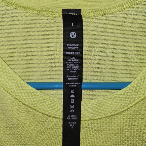 Lululemon LARGE Lime-green Men's shirt - Picture 2 of 6